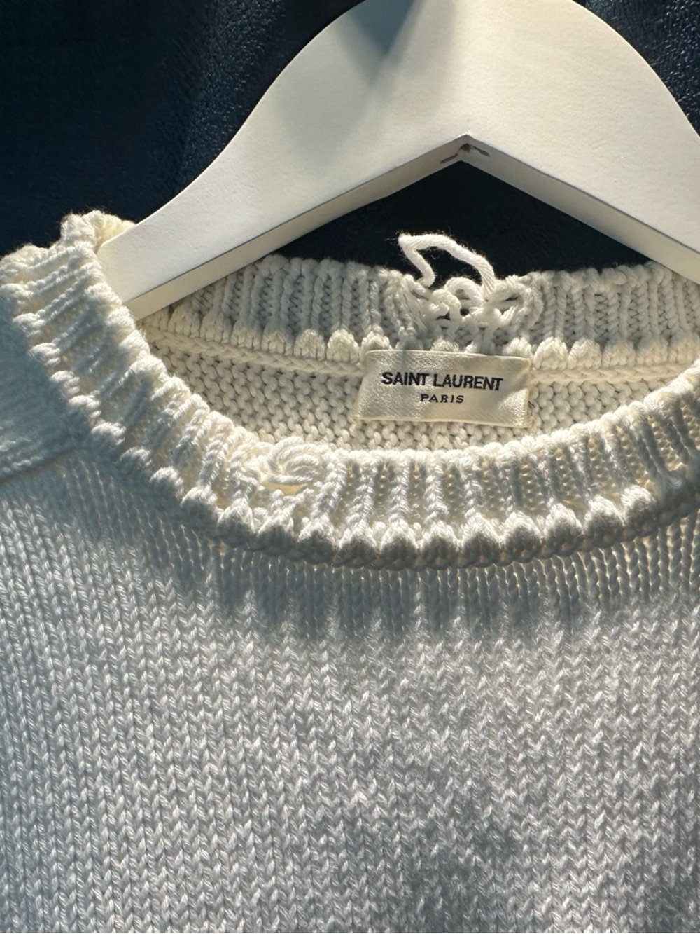 Saint Laurent Cream Crewneck Knit Sweater - Picture 4 of 5